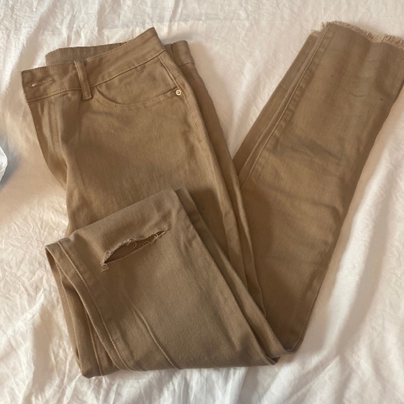 Shein Stone Wash Ripped Ruched Skinny Jeans - Picture 2 of 2